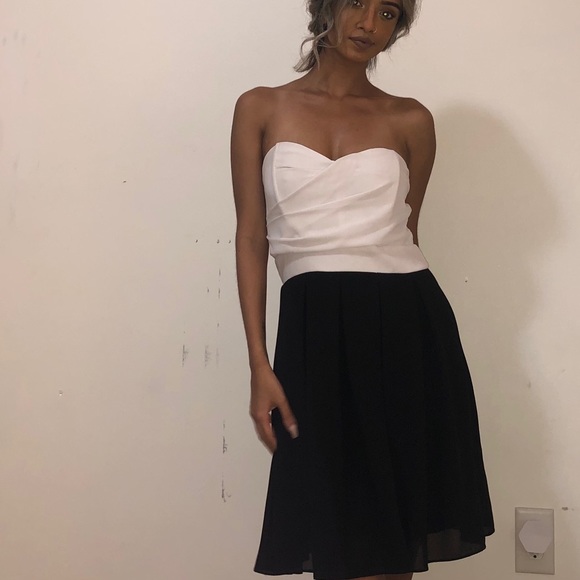 Strapless Contrast Mini Dress